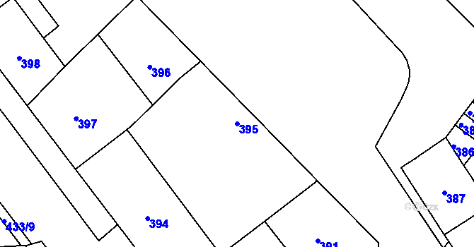 Parcela st. 395 v KÚ Štýřice, Katastrální mapa
