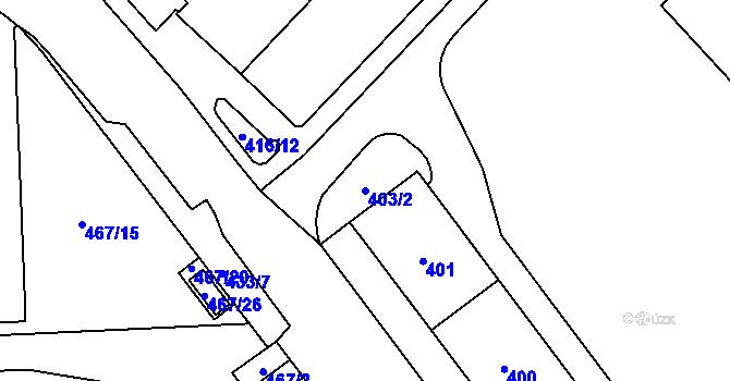 Parcela st. 403/2 v KÚ Štýřice, Katastrální mapa
