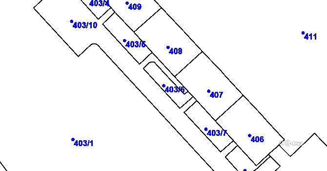 Parcela st. 403/6 v KÚ Štýřice, Katastrální mapa