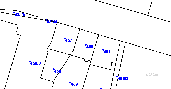 Parcela st. 460 v KÚ Štýřice, Katastrální mapa