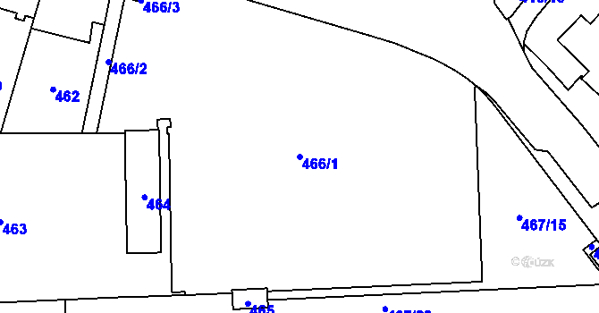 Parcela st. 466/1 v KÚ Štýřice, Katastrální mapa