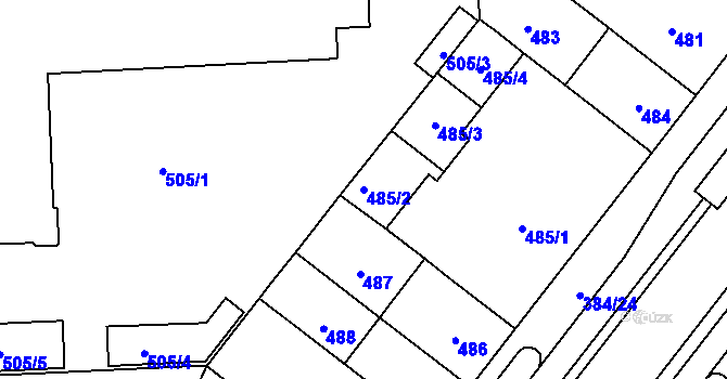 Parcela st. 485/2 v KÚ Štýřice, Katastrální mapa