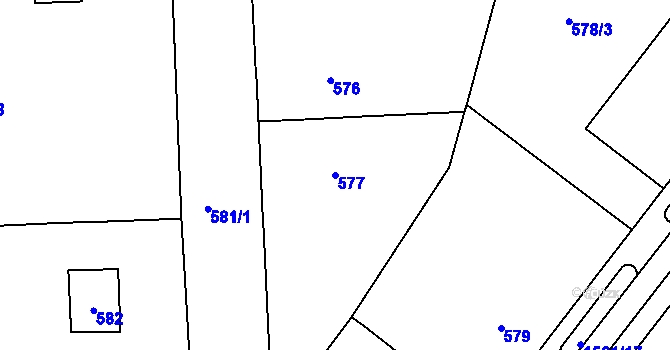 Parcela st. 577 v KÚ Štýřice, Katastrální mapa
