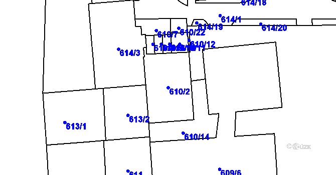 Parcela st. 610/2 v KÚ Štýřice, Katastrální mapa