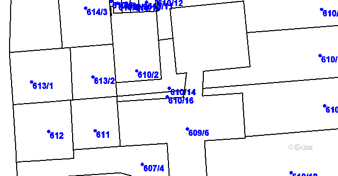 Parcela st. 610/14 v KÚ Štýřice, Katastrální mapa