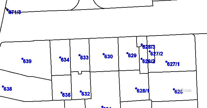 Parcela st. 630 v KÚ Štýřice, Katastrální mapa