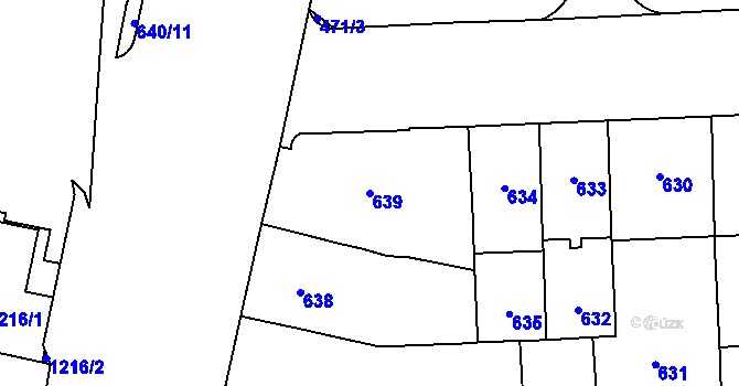 Parcela st. 639 v KÚ Štýřice, Katastrální mapa