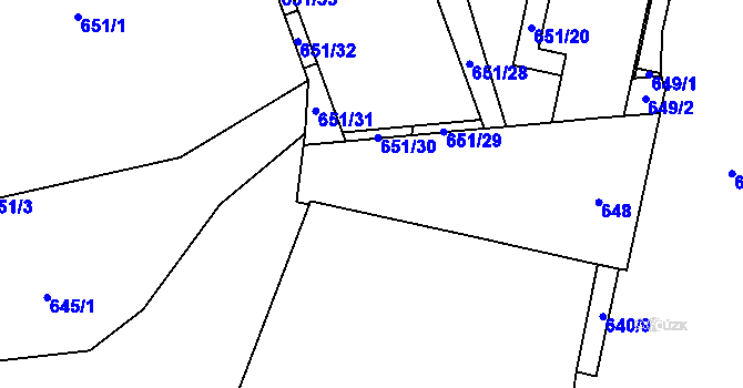 Parcela st. 647 v KÚ Štýřice, Katastrální mapa