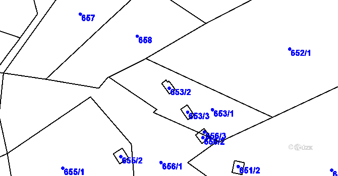 Parcela st. 653/2 v KÚ Štýřice, Katastrální mapa