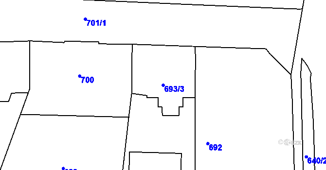 Parcela st. 693/3 v KÚ Štýřice, Katastrální mapa