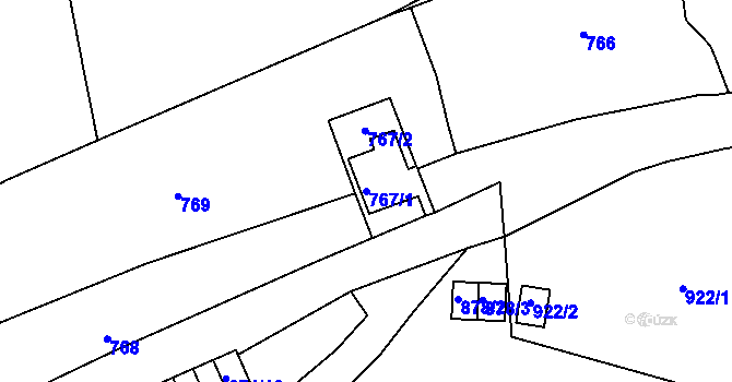 Parcela st. 767/1 v KÚ Štýřice, Katastrální mapa