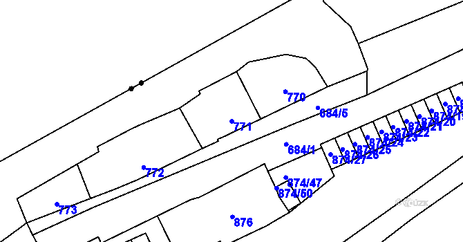 Parcela st. 771 v KÚ Štýřice, Katastrální mapa