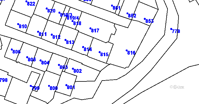 Parcela st. 815 v KÚ Štýřice, Katastrální mapa