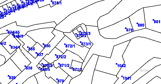 Parcela st. 873/1 v KÚ Štýřice, Katastrální mapa