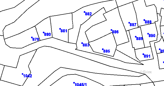 Parcela st. 883 v KÚ Štýřice, Katastrální mapa