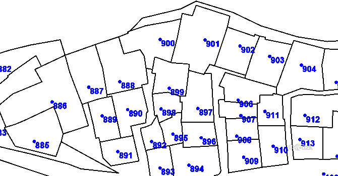 Parcela st. 899 v KÚ Štýřice, Katastrální mapa
