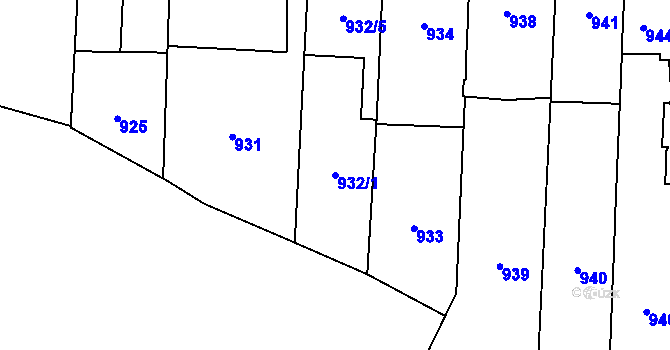 Parcela st. 932/1 v KÚ Štýřice, Katastrální mapa