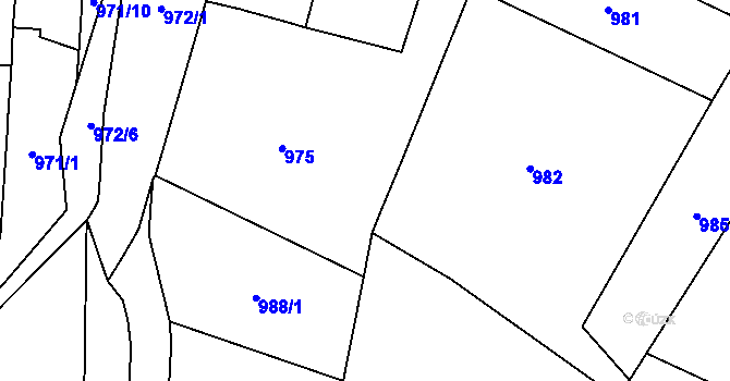 Parcela st. 976 v KÚ Štýřice, Katastrální mapa