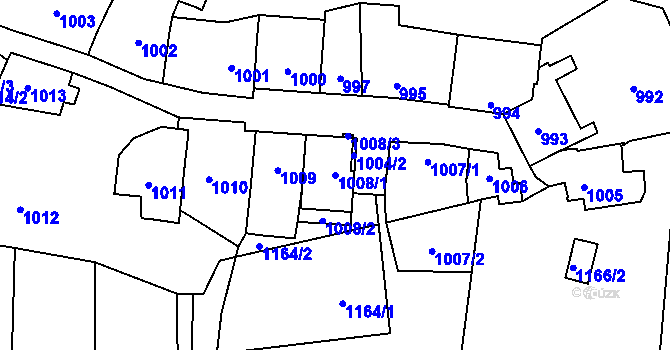 Parcela st. 1008/1 v KÚ Štýřice, Katastrální mapa