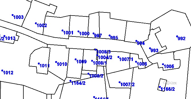 Parcela st. 1008/3 v KÚ Štýřice, Katastrální mapa