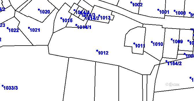 Parcela st. 1012 v KÚ Štýřice, Katastrální mapa