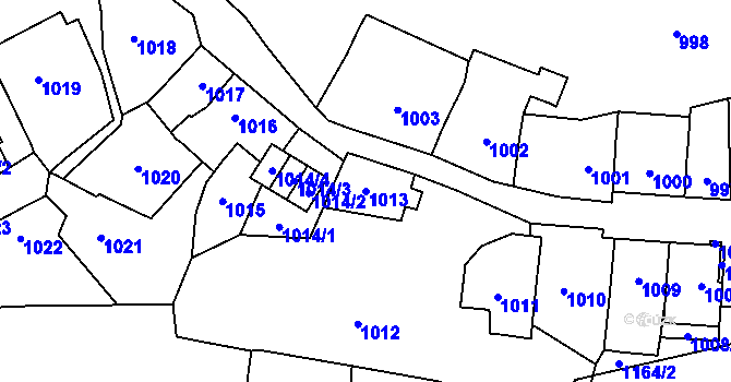 Parcela st. 1013 v KÚ Štýřice, Katastrální mapa