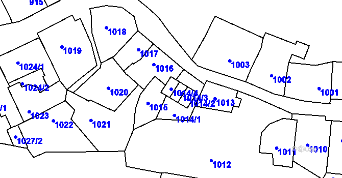 Parcela st. 1014/4 v KÚ Štýřice, Katastrální mapa