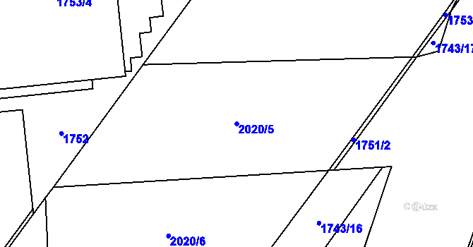 Parcela st. 2020/5 v KÚ Štýřice, Katastrální mapa