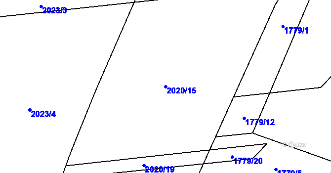 Parcela st. 2020/15 v KÚ Štýřice, Katastrální mapa