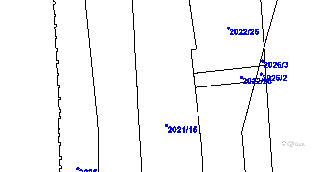 Parcela st. 2021/14 v KÚ Štýřice, Katastrální mapa