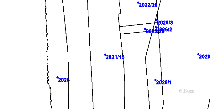 Parcela st. 2021/15 v KÚ Štýřice, Katastrální mapa