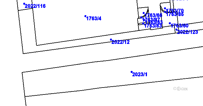 Parcela st. 2022/13 v KÚ Štýřice, Katastrální mapa