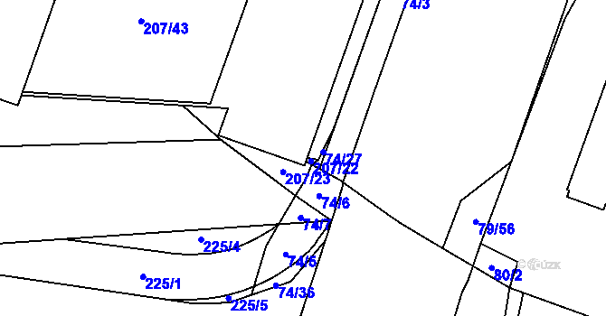 Parcela st. 207/52 v KÚ Štýřice, Katastrální mapa