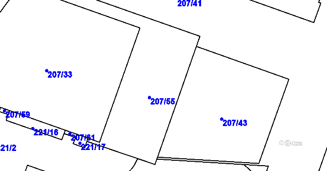 Parcela st. 207/34 v KÚ Štýřice, Katastrální mapa