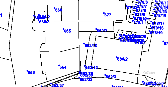 Parcela st. 652/10 v KÚ Štýřice, Katastrální mapa