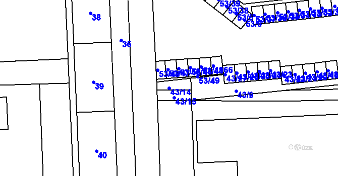 Parcela st. 43/14 v KÚ Štýřice, Katastrální mapa