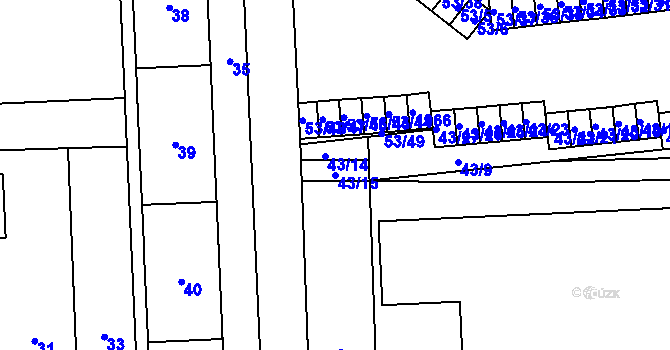 Parcela st. 43/15 v KÚ Štýřice, Katastrální mapa