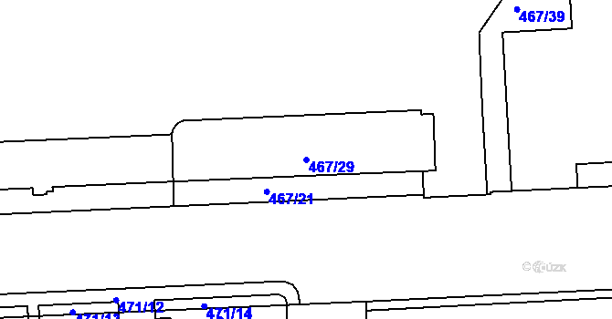 Parcela st. 467/29 v KÚ Štýřice, Katastrální mapa