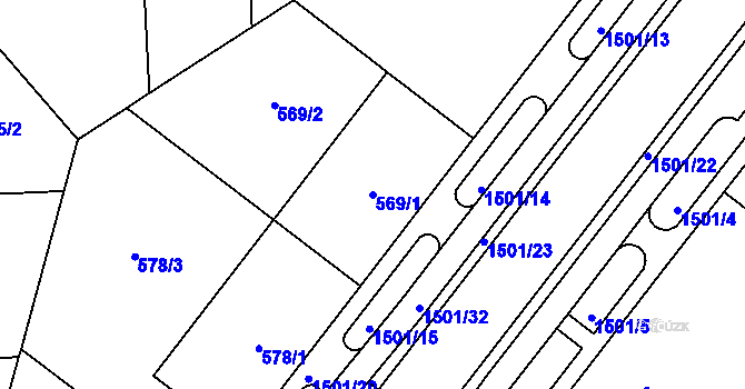 Parcela st. 569/1 v KÚ Štýřice, Katastrální mapa