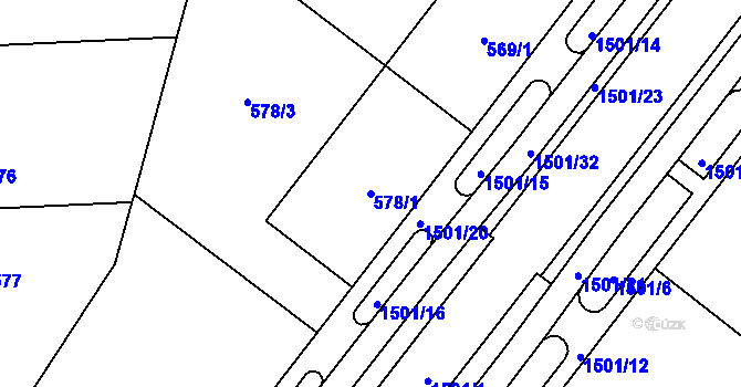 Parcela st. 578/1 v KÚ Štýřice, Katastrální mapa