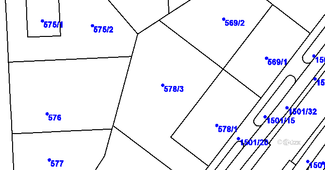 Parcela st. 578/3 v KÚ Štýřice, Katastrální mapa
