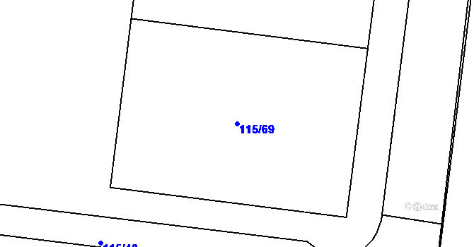 Parcela st. 115/69 v KÚ Štýřice, Katastrální mapa