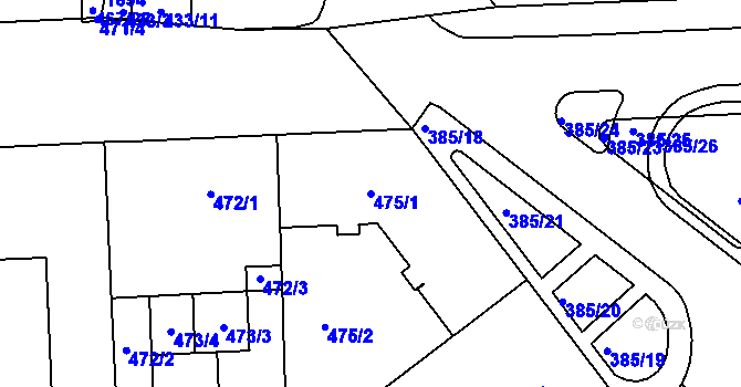 Parcela st. 475/1 v KÚ Štýřice, Katastrální mapa