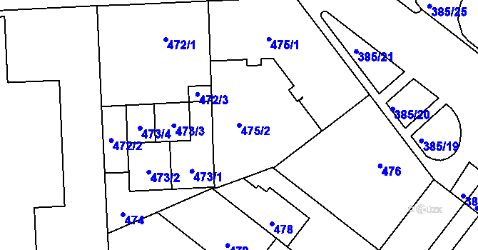 Parcela st. 475/2 v KÚ Štýřice, Katastrální mapa