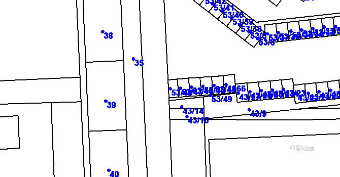 Parcela st. 53/48 v KÚ Štýřice, Katastrální mapa