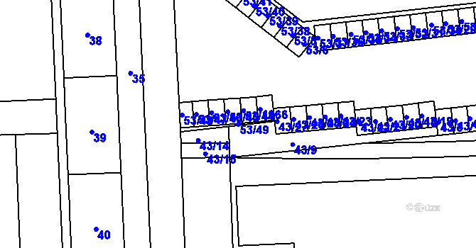 Parcela st. 53/49 v KÚ Štýřice, Katastrální mapa