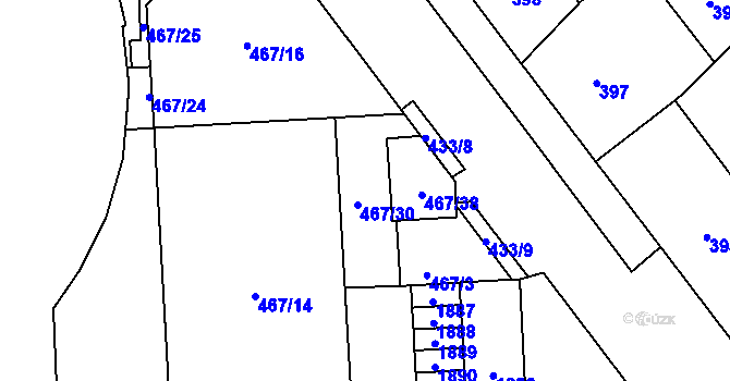 Parcela st. 467/30 v KÚ Štýřice, Katastrální mapa