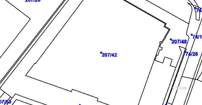 Parcela st. 207/42 v KÚ Štýřice, Katastrální mapa