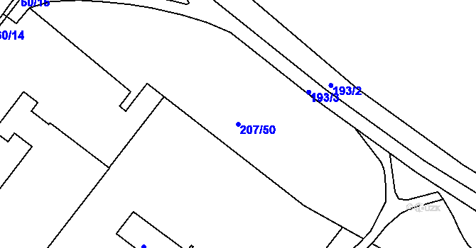 Parcela st. 207/50 v KÚ Štýřice, Katastrální mapa