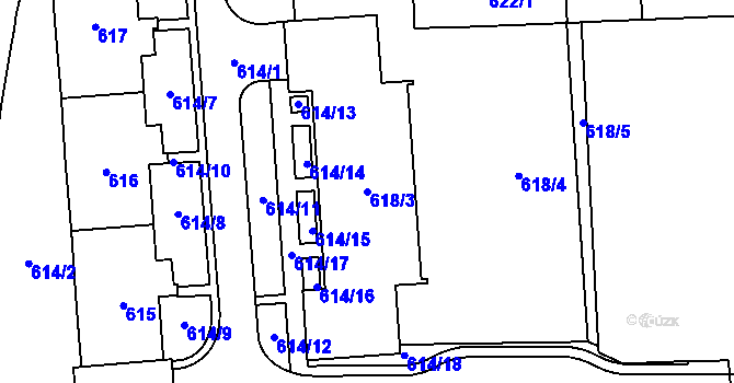 Parcela st. 618/3 v KÚ Štýřice, Katastrální mapa